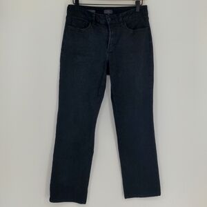 NYDJ Marilyn Straight Women's Black Denim Pant Size 8P Straight Leg Lift Tuck‎